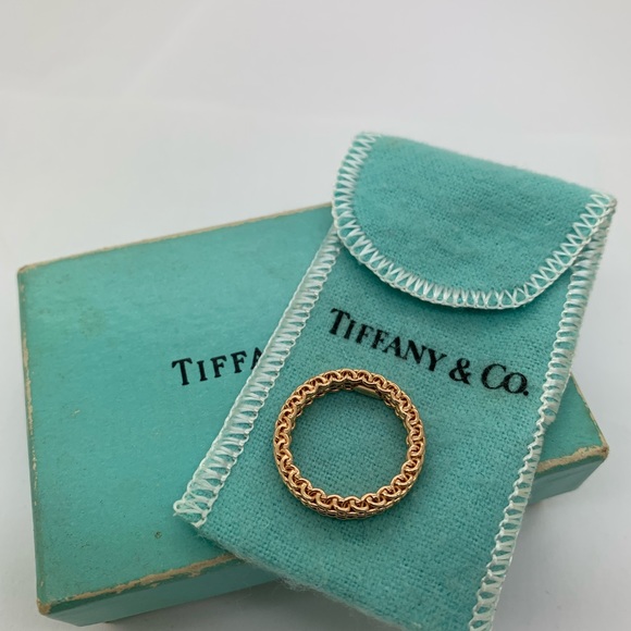 Tiffany&co 18 Kt Somerset Mesh Ring Size 5 - Picture 12 of 12